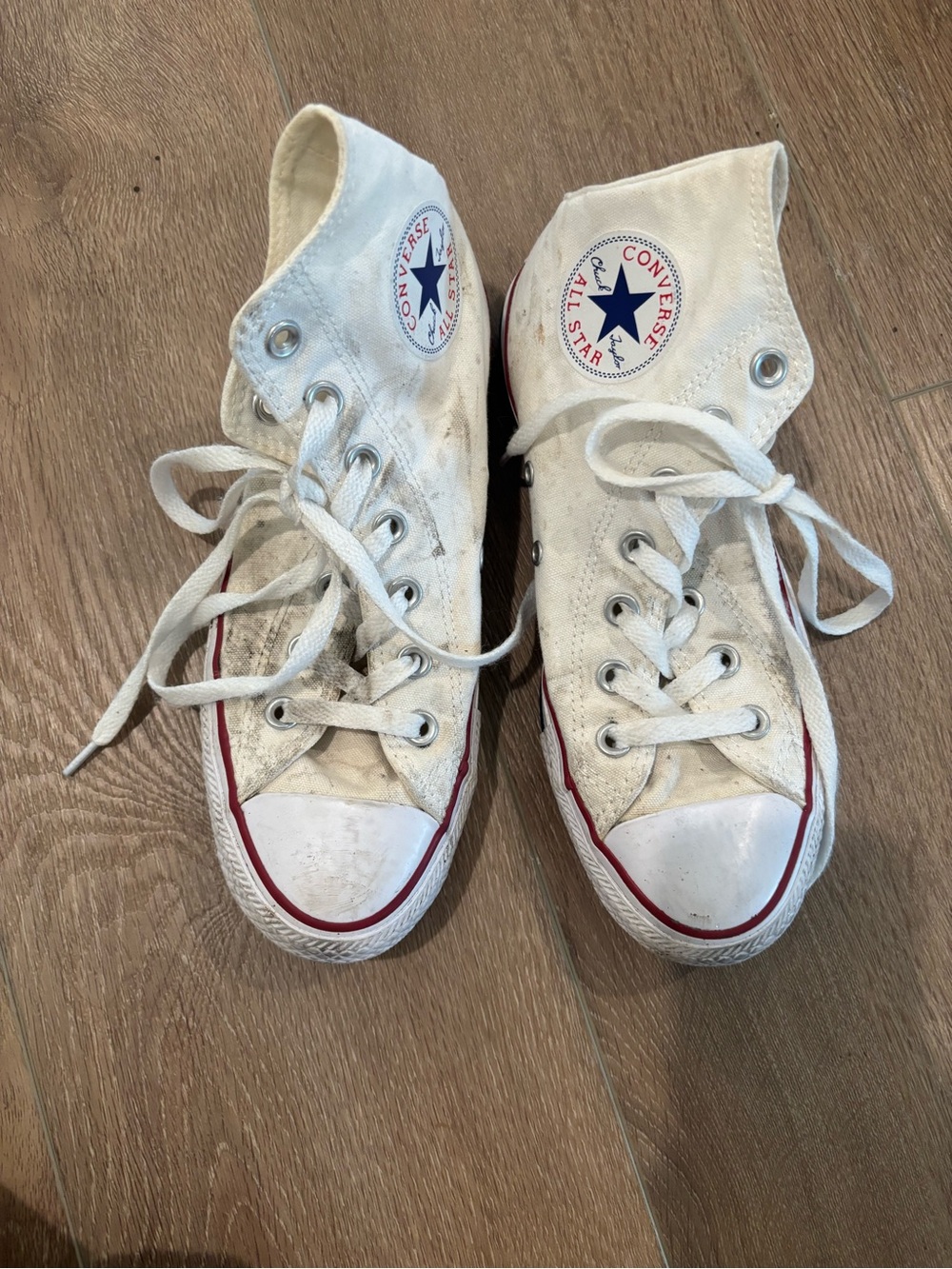 Converse White Canvas High Top Sneakers